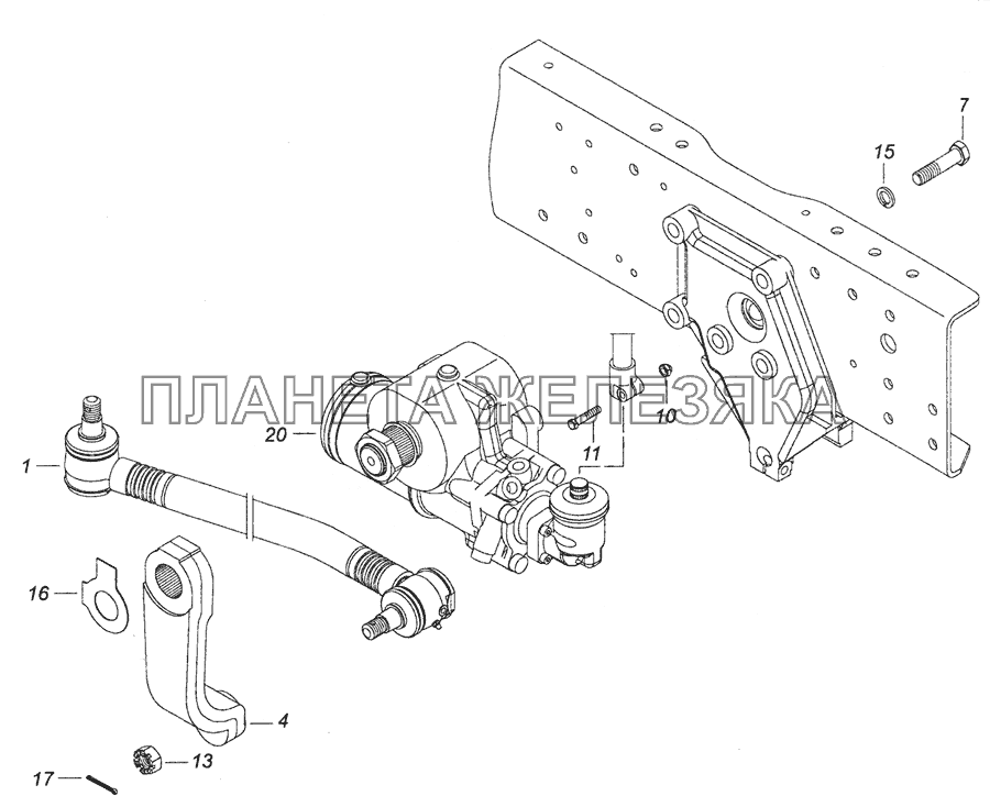 6520-3400012-60 Установка рулевого механизма КамАЗ-6522 (Euro-2, 3)